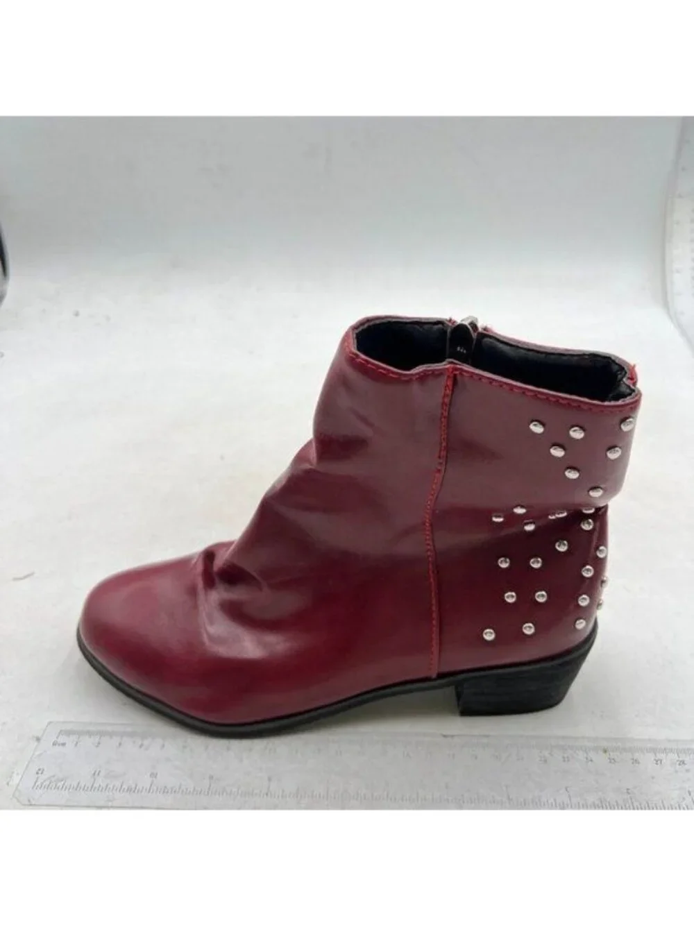 Combat Boots Mid-calf Military Winter Boot for Women Rivet Red